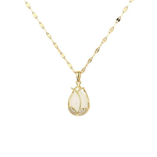 Pearly Tulip Drop Necklace