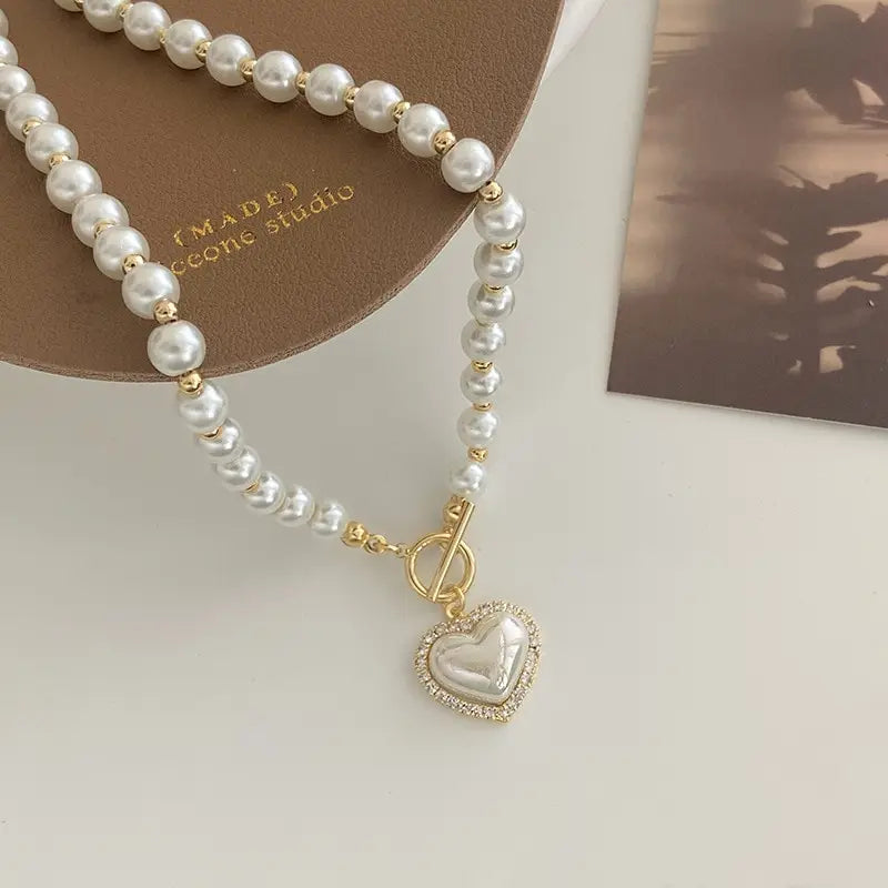 Pearly Heart Necklace