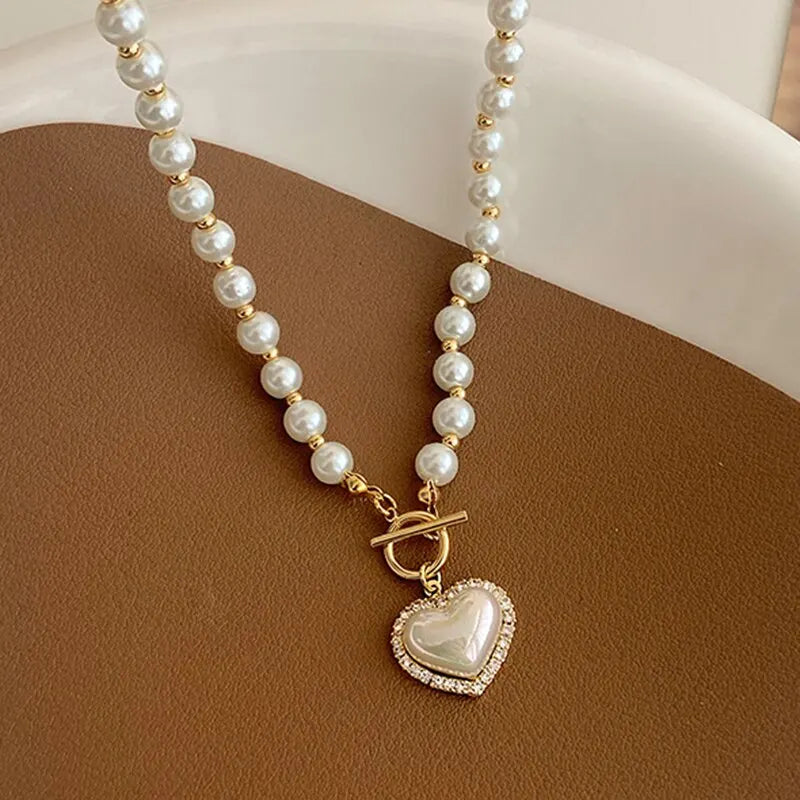 Pearly Heart Necklace