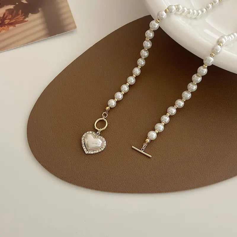 Pearly Heart Necklace