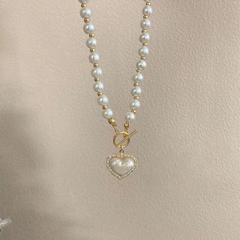 Pearly Heart Necklace